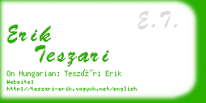 erik teszari business card